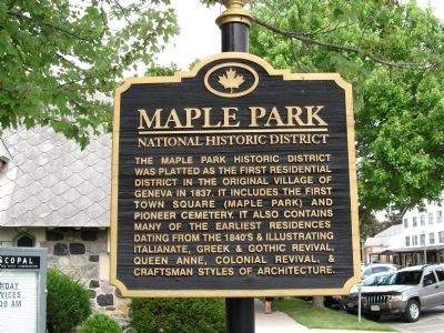 Maple Park Marker. Click for full size. Maple Park Marker image. Click for full size.