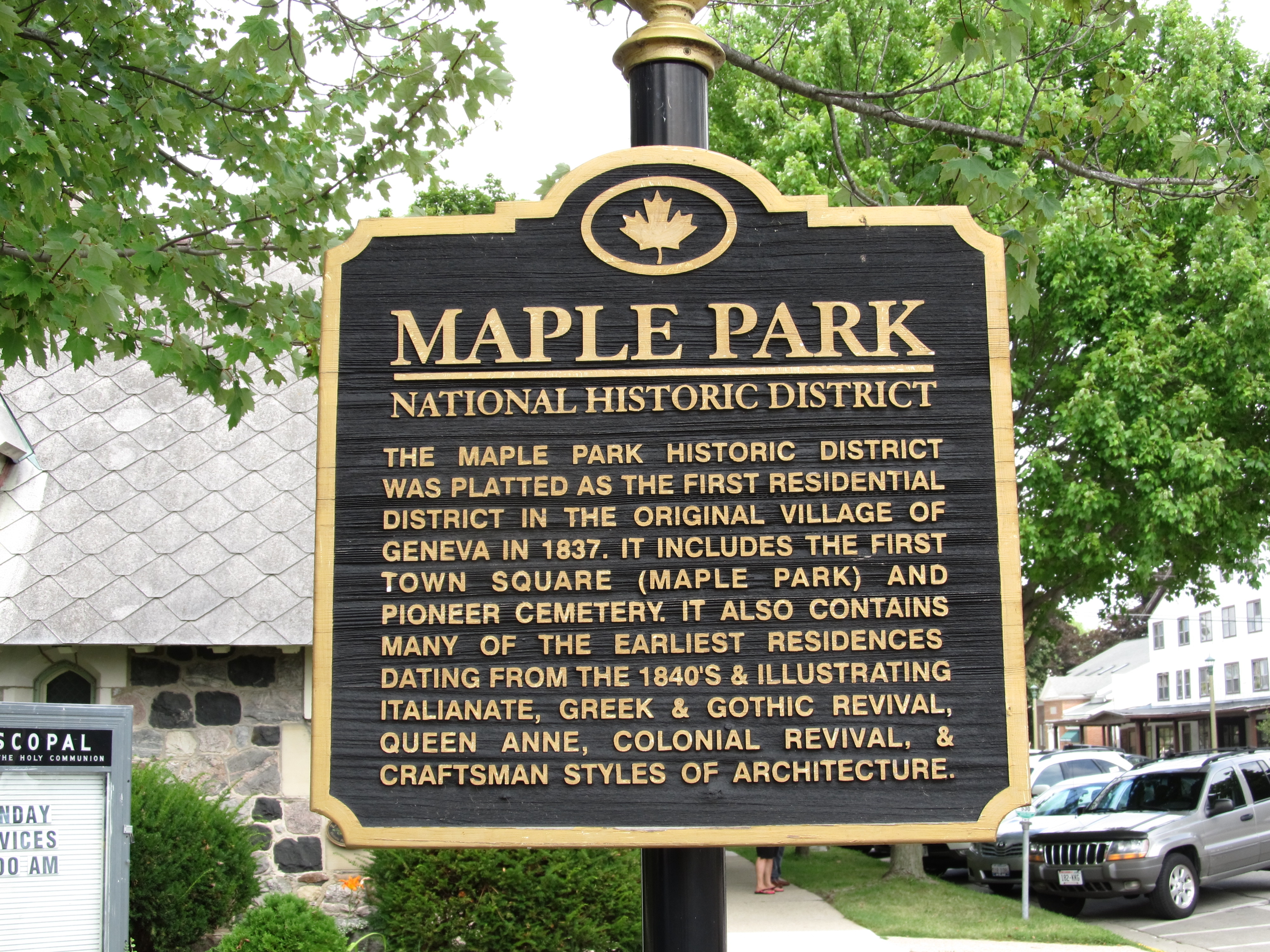 Maple Park Marker