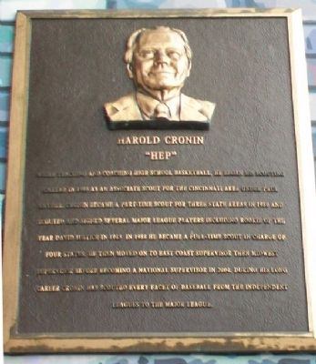 Harold "Hep" Cronin Marker. Click for full size. Harold "Hep" Cronin Marker image. Click for full size.
