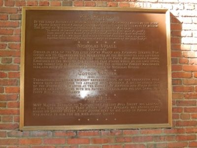 John Winthrop / Nicholas Upsall / Cotton Mather / John Hull Marker. Click for full size. John Winthrop / Nicholas Upsall / Cotton Mather / John Hull Marker image. Click for full size.