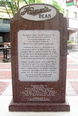 Hamm's Bear Marker (back). Click for full size. Hamm's Bear Marker (back) image. Click for full size.