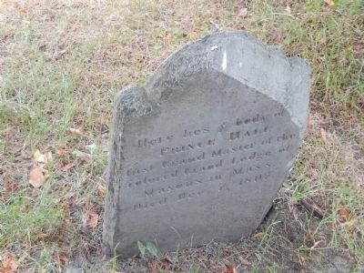 Prince Hall Gravestone image. Click for full size.