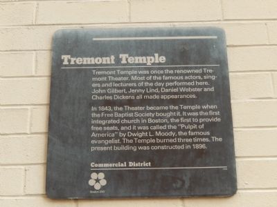 Tremont Temple Marker image. Click for full size.