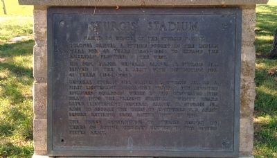 Sturgis Stadium Marker Close-Up image. Click for full size.