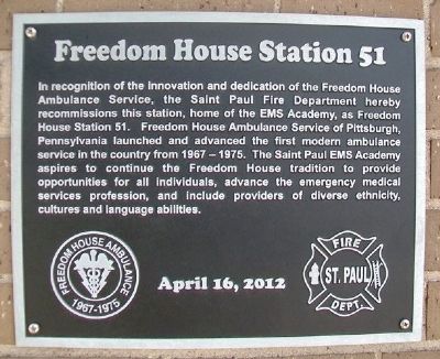 Freedom House Station 51 Marker. Click for full size. Freedom House Station 51 Marker image. Click for full size.