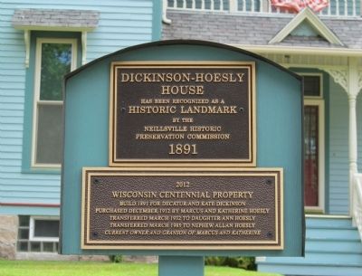 Dickinson-Hoesly House Marker. Click for full size. Dickinson-Hoesly House Marker image. Click for full size.