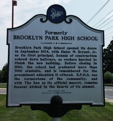 Formerly Brooklyn Park High School Marker image. Click for full size.