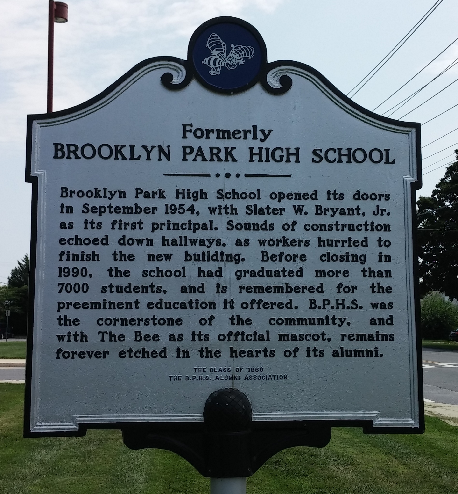 Formerly Brooklyn Park High School Marker