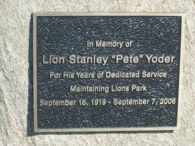 another Lion's Club Park Marker image. Click for full size.
