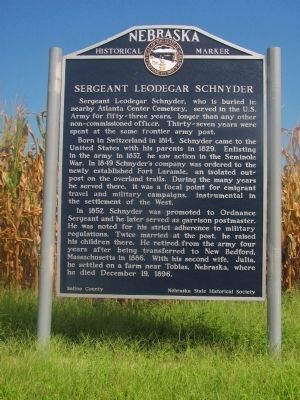 Sergeant Leodegar Schnyder Marker. Click for full size. Sergeant Leodegar Schnyder Marker image. Click for full size.