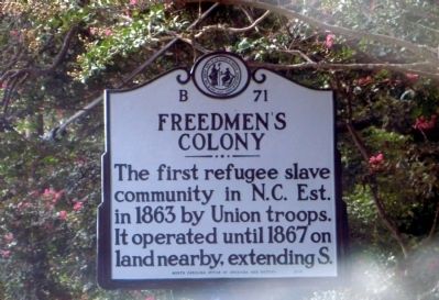 Freedmen's Colony Marker. Click for full size. Freedmen's Colony Marker image. Click for full size.