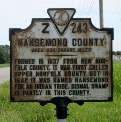 Nansemond County Marker image. Click for full size.