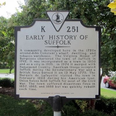 Early History of Suffolk Marker image. Click for full size.