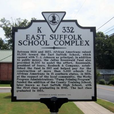 East Suffolk School Complex Marker image. Click for full size.