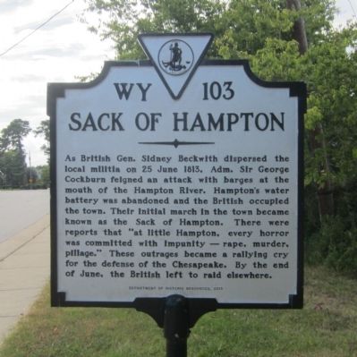Sack of Hampton Marker image. Click for full size.