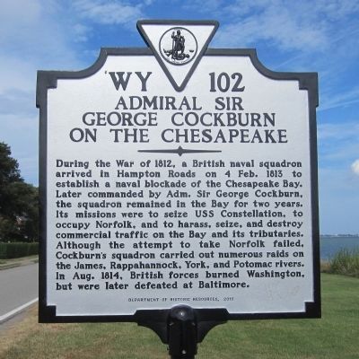 Admiral Sir George Cockburn on the Chesapeake Marker image. Click for full size.