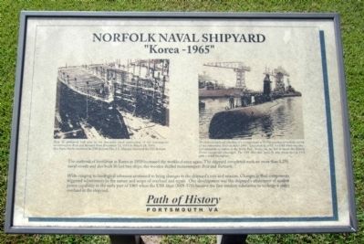 Norfolk Naval Shipyard Marker. Click for full size. Norfolk Naval Shipyard Marker image. Click for full size.
