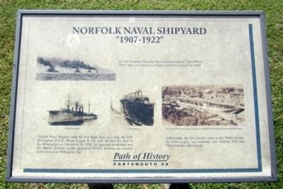 Norfolk Naval Shipyard Marker. Click for full size. Norfolk Naval Shipyard Marker image. Click for full size.