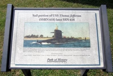 Sail portion of the USS <i>Thomas Jefferson</i> Marker image. Click for full size.