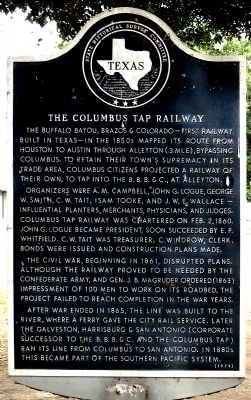 Columbus Tap Railway Marker image. Click for full size.
