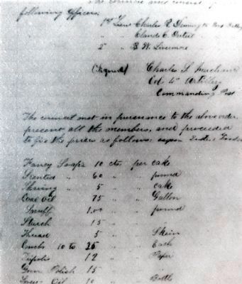List of Sutler's Goods Stored in One of the Casemates image. Click for full size.
