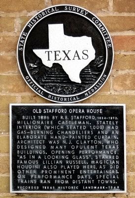 Old Stafford Opera House Marker image. Click for full size.