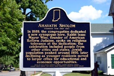 Ahavath Sholom Marker image. Click for full size.