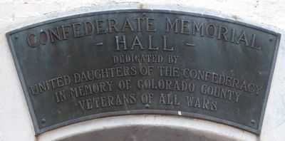 Confederate Memorial Museum Plaque Above Entrance. Click for full size. Confederate Memorial Museum Plaque Above Entrance image. Click for full size.