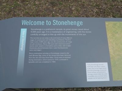 Welcome to Stonehenge Marker image. Click for full size.