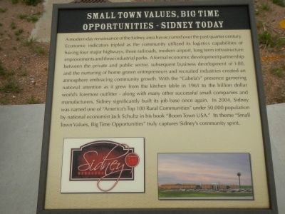 Small Town Values, Big Time Opportunities - Sidney Today Plaque, Hickory Square Marker image. Click for full size.