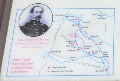 Close up of map on the Chasing Gen. Potter Marker. Click for full size. Close up of map on the Chasing Gen. Potter Marker image. Click for full size.