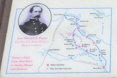 Close up of map on the Chasing Gen. Potter Marker image. Click for full size.