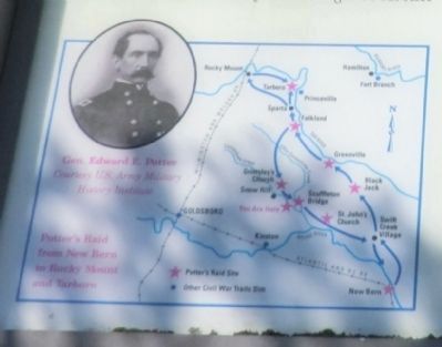 Close up of map on the Hookerton Defenses Marker image. Click for full size.