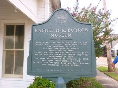 Rachel H.K. Burrow Museum Marker image. Click for full size.