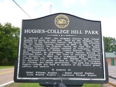 HUGHES-COLLEGE HILL PARK Marker image. Click for full size.