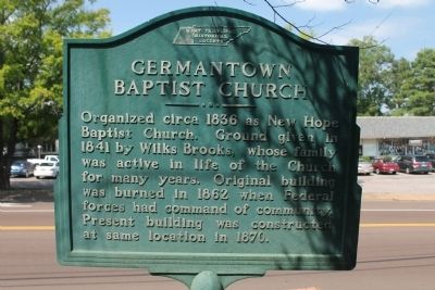 Germantown Baptist Church Marker image. Click for full size.