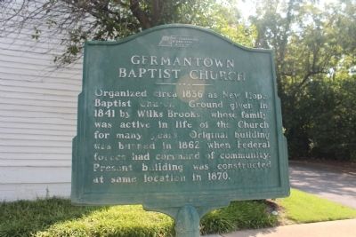 Germantown Baptist Church Marker image. Click for full size.