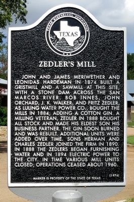 Zedler's Mills Marker image. Click for full size.