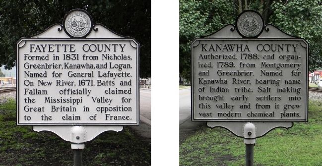 Fayette County / Kanawha County Marker. Click for full size. Fayette County / Kanawha County Marker image. Click for full size.