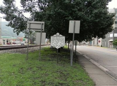 Wide view of the Fayette County (side) Marker. Click for full size. Wide view of the Fayette County (side) Marker image. Click for full size.