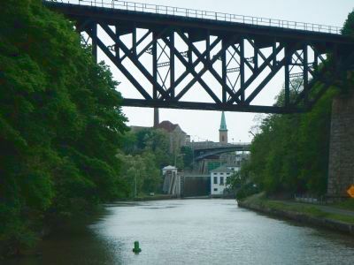 Railroad bridge over the New York Barge Canal. Click for full size. Railroad bridge over the New York Barge Canal image. Click for full size.