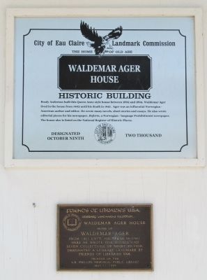 Waldemar Ager House Markers image. Click for full size.