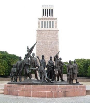 National Buchenwald Memorial Statue of Liberated Inmates image. Click for full size.