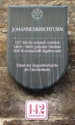Johanneskirchturm Marker. Click for full size. Johanneskirchturm Marker image. Click for full size.