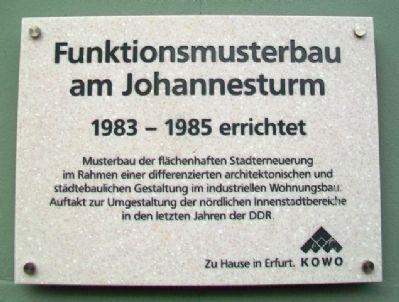 Functional Housing Prototype at Johannes Tower Marker. Click for full size. Functional Housing Prototype at Johannes Tower Marker image. Click for full size.