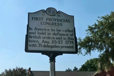 First Provincial Congress Marker image. Click for full size.