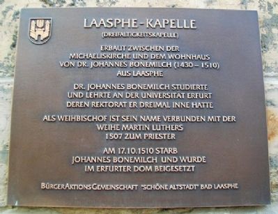 Laasphe-Kapelle / Laasphe Chapel Marker. Click for full size. Laasphe-Kapelle / Laasphe Chapel Marker image. Click for full size.