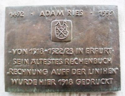 Adam Ries Marker image. Click for full size.