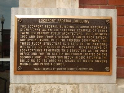 Lockport Federal Building Marker image. Click for full size.