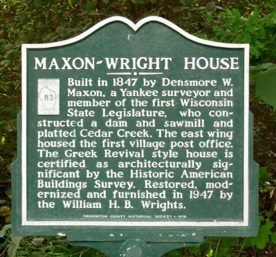 Maxon-Wright House Marker. Click for full size. Maxon-Wright House Marker image. Click for full size.